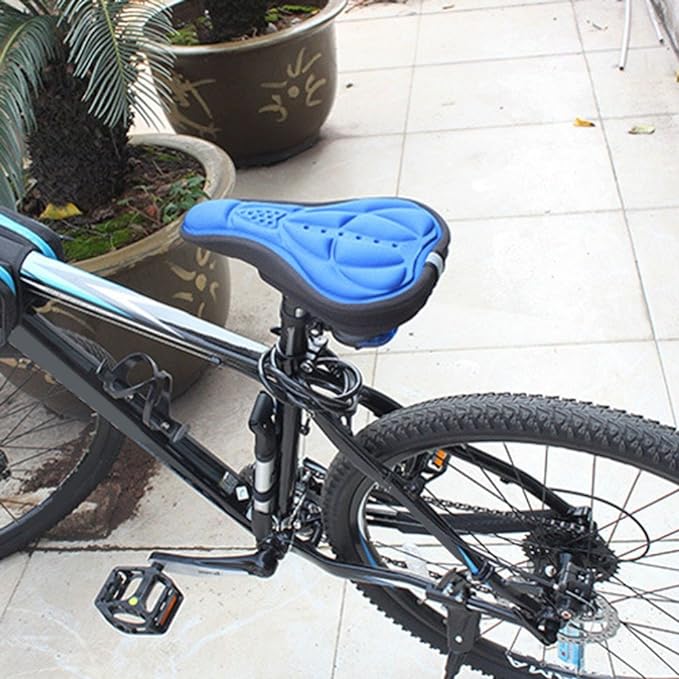 Husa pentru sa bicicleta, Zola, din gel si spuma, 15.5x25.5x5 cm, albastru/negru Husa pentru sa bicicleta, Zola, din gel si spuma, 15.5x25.5x5 cm, albastru/negru